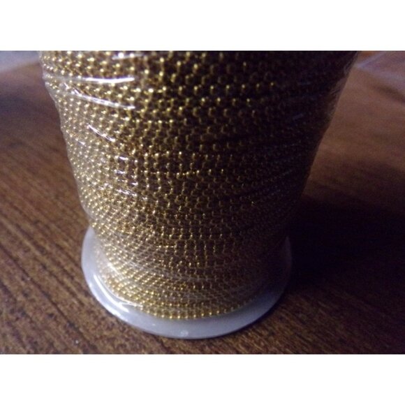 Gold Plated Ball Bead Chain on Spool - Picture 2 of 2